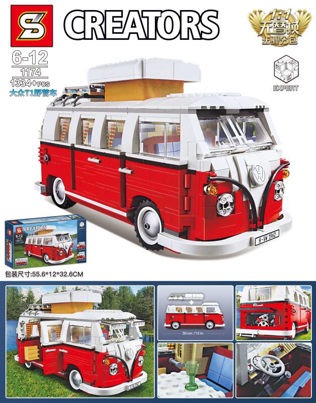 SY 1174 Volkswagen T1 Camper Van 1334pcs