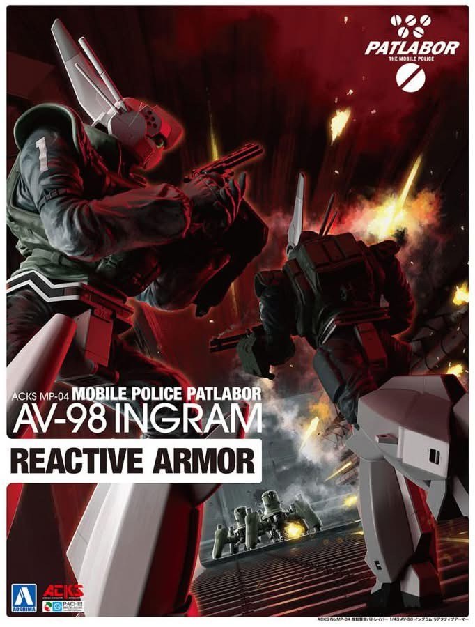 Pre-order : 1/43 Mobile Police Patlabor AV-98 Ingram Reactive Armor Plastic Model Kit by Aoshima (Reissue)