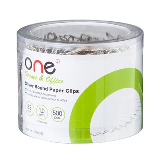 ลวดเสียบกระดาษกลม 33มม. สีเงิน ONE 100433Z