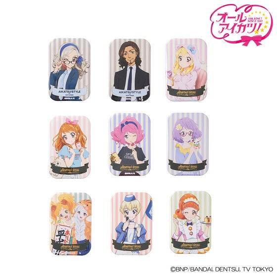 PRE-ORDER : Aikatsu! Series Square Can Badge Full Set