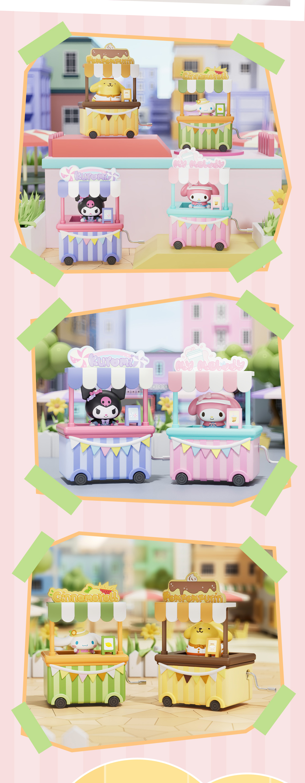 กล่องดนตรีมือหมุน Sanrio ลิขสิทธิ์แท้ - Sanrio Family Market Food Stall Hand Crank Music Box by Holly Box