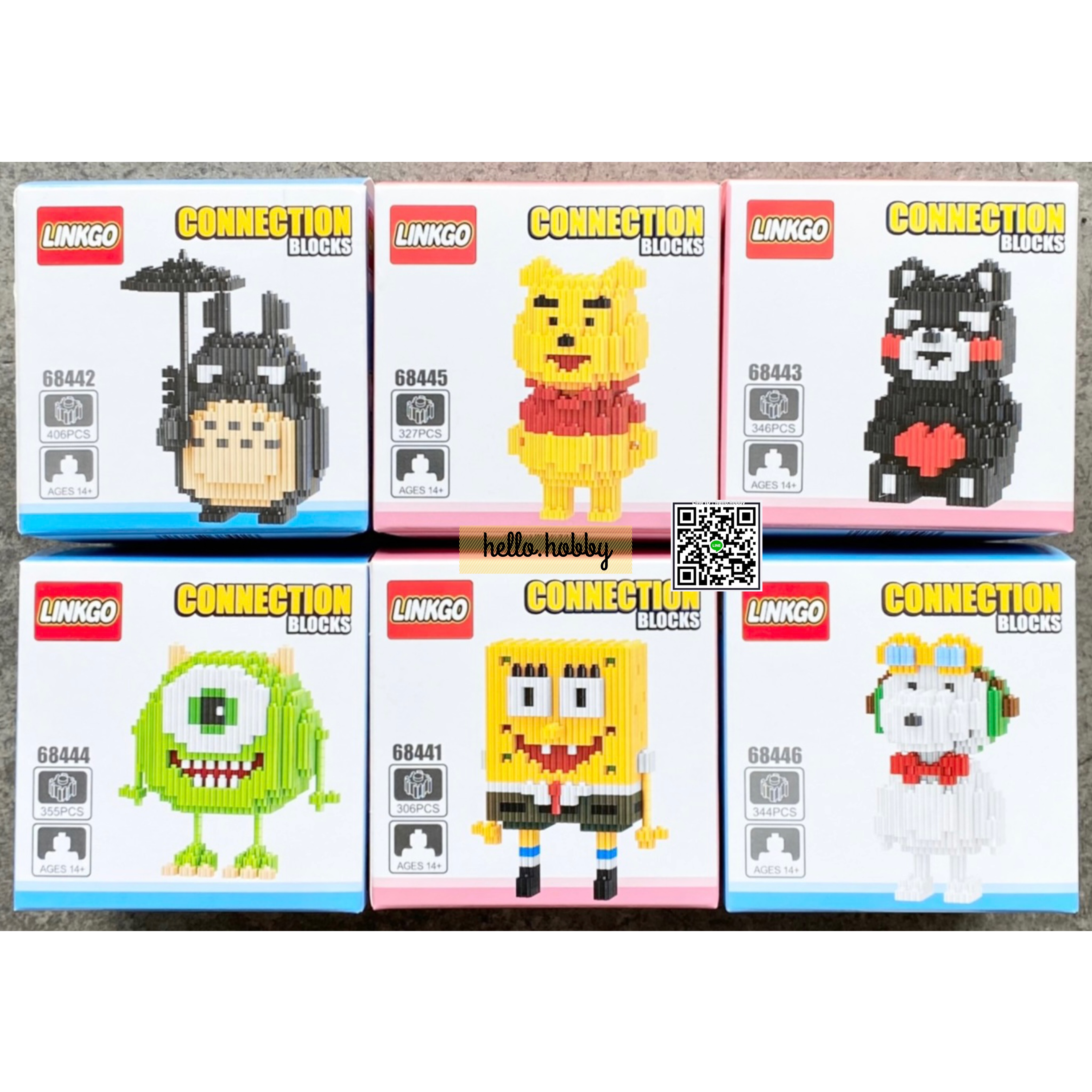 Linkgo 68441-68446 , 68469-68474 Best Hitz Animation Pooh Snoopy Totoro Kumamon Spongbob Mike Conan My Melody Cinnamoroll Garfield Nick