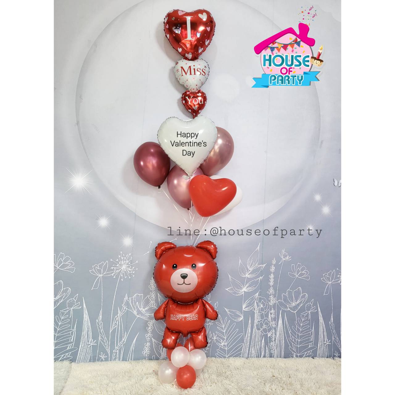 I miss you with red bear(สั่งทาง Line@houseofpartyนะคะ)
