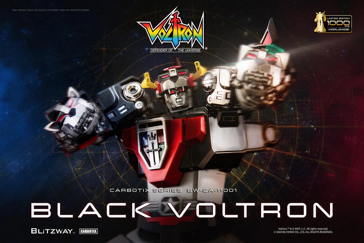 หุ่นยนต์ CARBOTIX - *Limited 1,000 pcs Worldwide* Carbotix Black Voltron & Base Complete Set by Blitzway (หุ่น+ฐาน+อาวุธเสริม) (มีกล่องน้ำตาล)