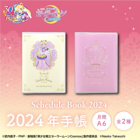 PRE-ORDER : Movie version "Pretty Guardian Sailor Moon Cosmos" 2024 Notebook Monthly A6 (2 types in total)