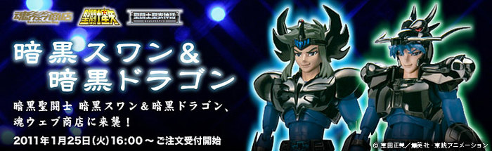 Saint Seiya Saint Cloth Myth Black Dragon & Black Swan by Bandai