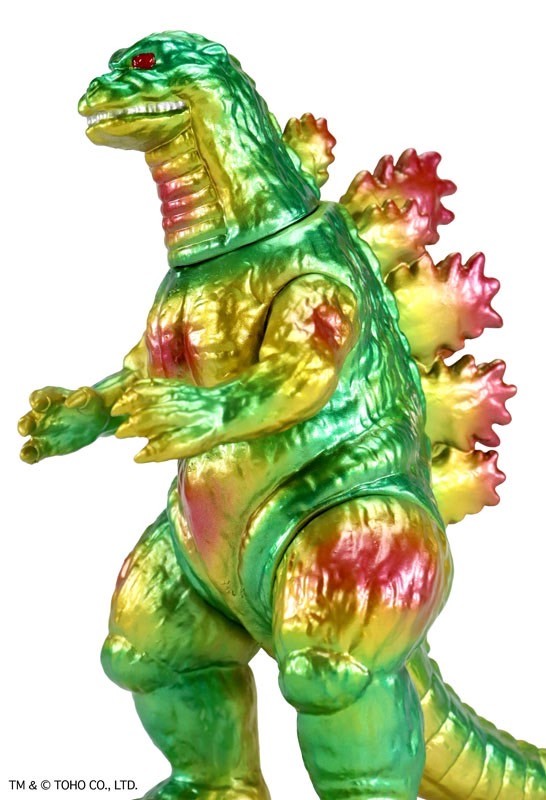 Godzilla - CCP Middle Size Series Vol.11 Godzilla (1995) Lime Green Metallic Ver. Soft Vinyl by CCP (Lot JP)