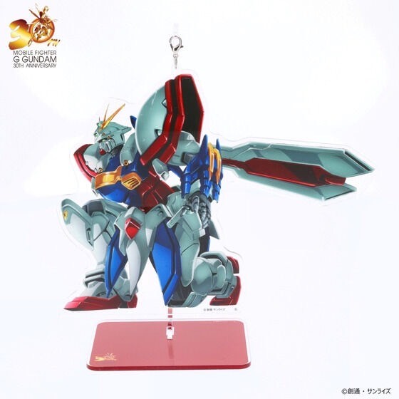 PRE-ORDER : Mobile Fighter G Gundam 30th Anniversary Illustration Swinging Acrylic Stand God Gundam