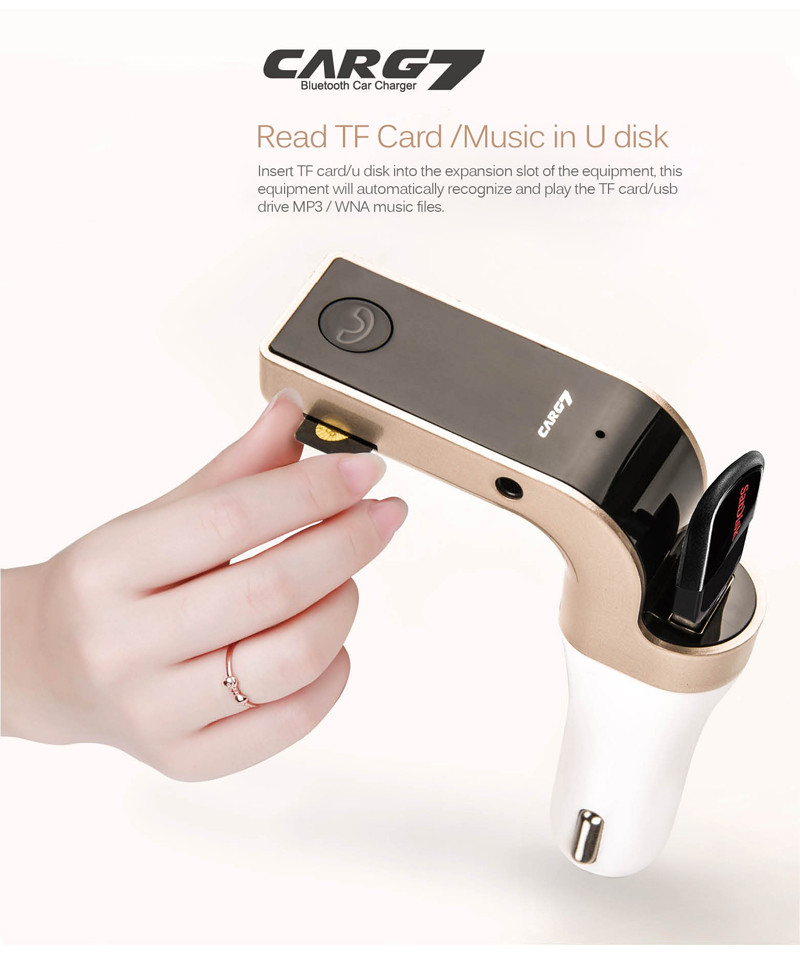 Car G7 USB Bluetooth สีทอง