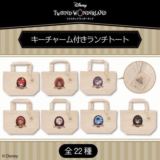PRE-ORDER : Disney Twisted Wonderland Original Illustration Lunch Tote with Charm