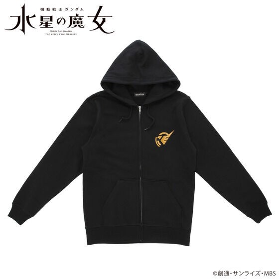 PRE-ORDER : Mobile Suit Gundam The Witch from Mercury Gold Lame Print Zip Hoodie