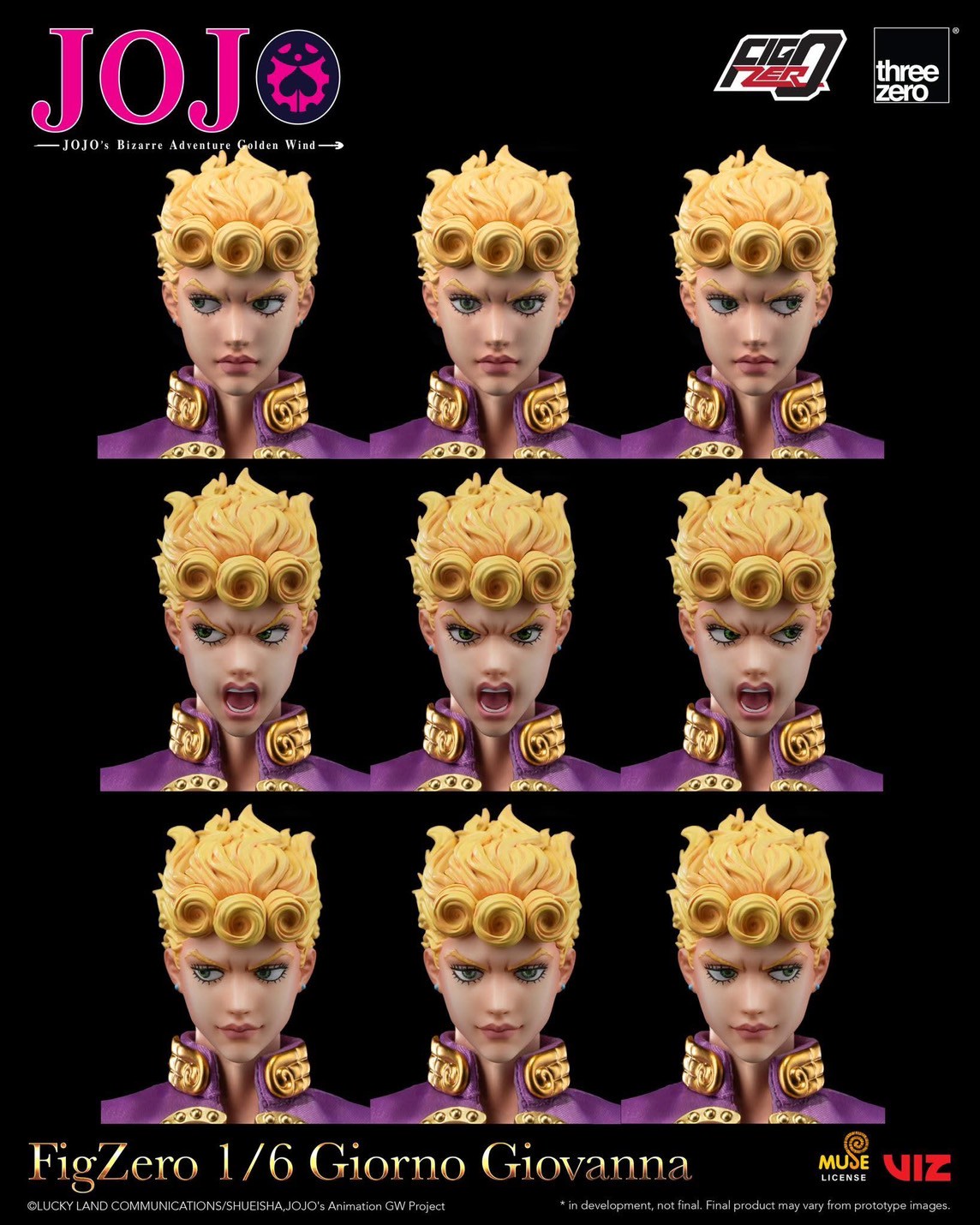 Pre-order : JOJO’s Bizarre Adventure: Golden Wind FigZero Giorno Giovanna 1/6 Scale Figure by Threezero
