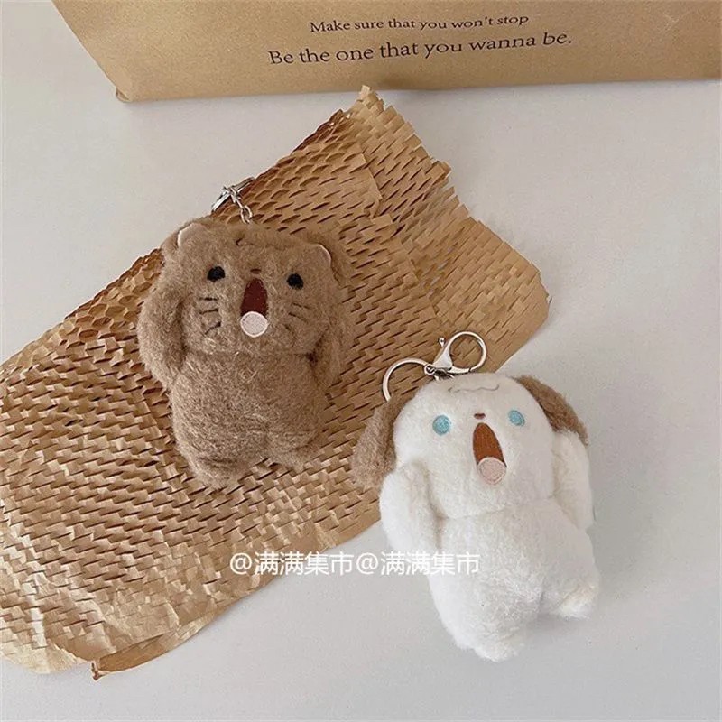 พวงกุญแจ Screaming & Shouting Puppy Dog 🐶 Kitten Cat 🐱 Teddy Bear 🐻 Bunny Rabbit 🐰 Fluffy Plush Keychain