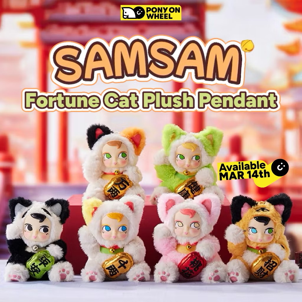 ตุ๊กตาพวงกุญแจ ลิขสิทธิ์แท้ - SAMSAM Fortune Lucky Cat Series Plush Pendant Keychain by Paws Nova
