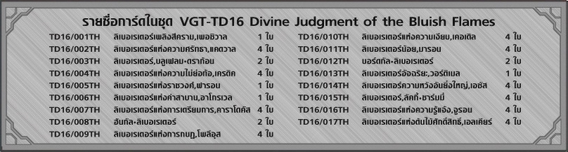 VGT-TD16 - Divine Judgement of the Bluish Flames ภาค 4 ชุดที่ 3