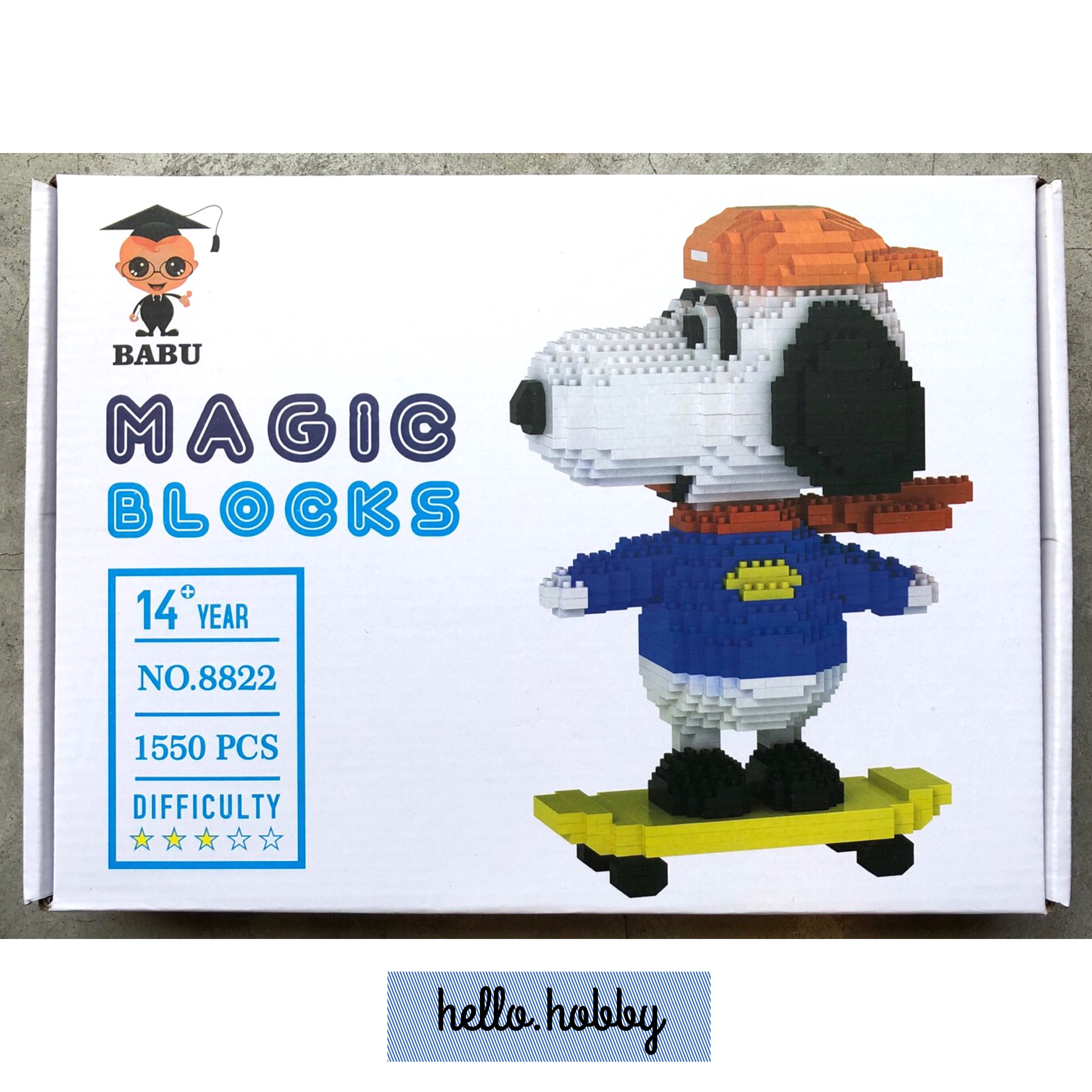 Babu 8822 Snoopy on Skateboard 1550pcs
