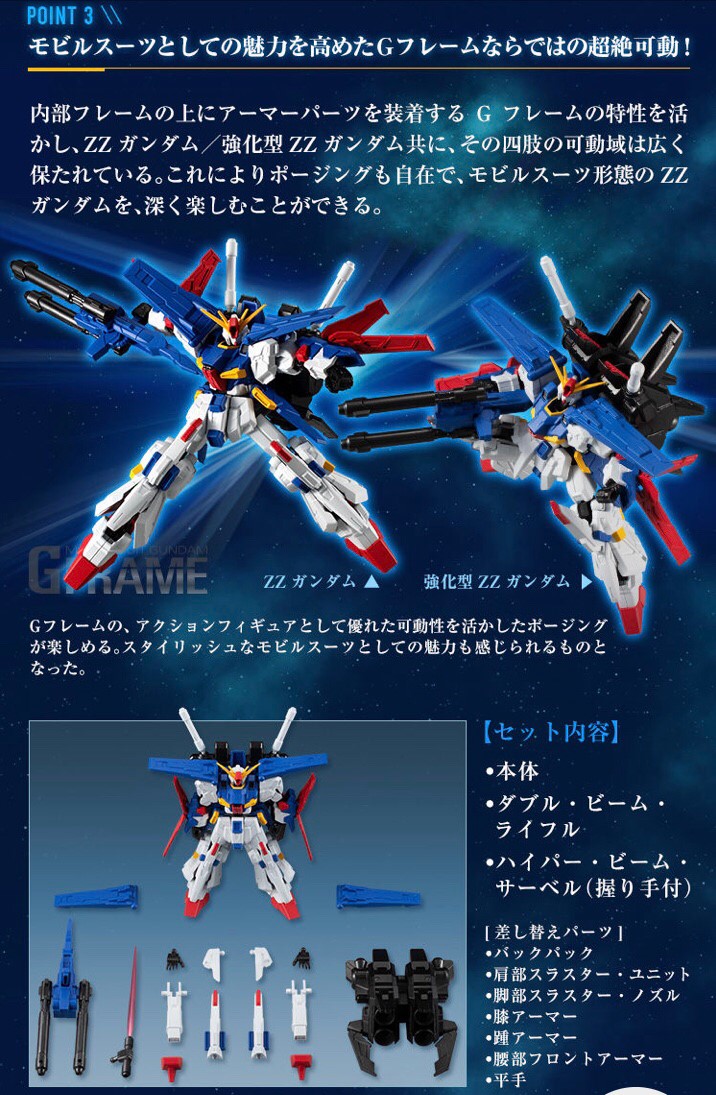 PRE-ORDER : MOBILE SUIT GUNDAM G FRAME ZZ GUNDAM / ENHANCED ZZ GUNDAM
