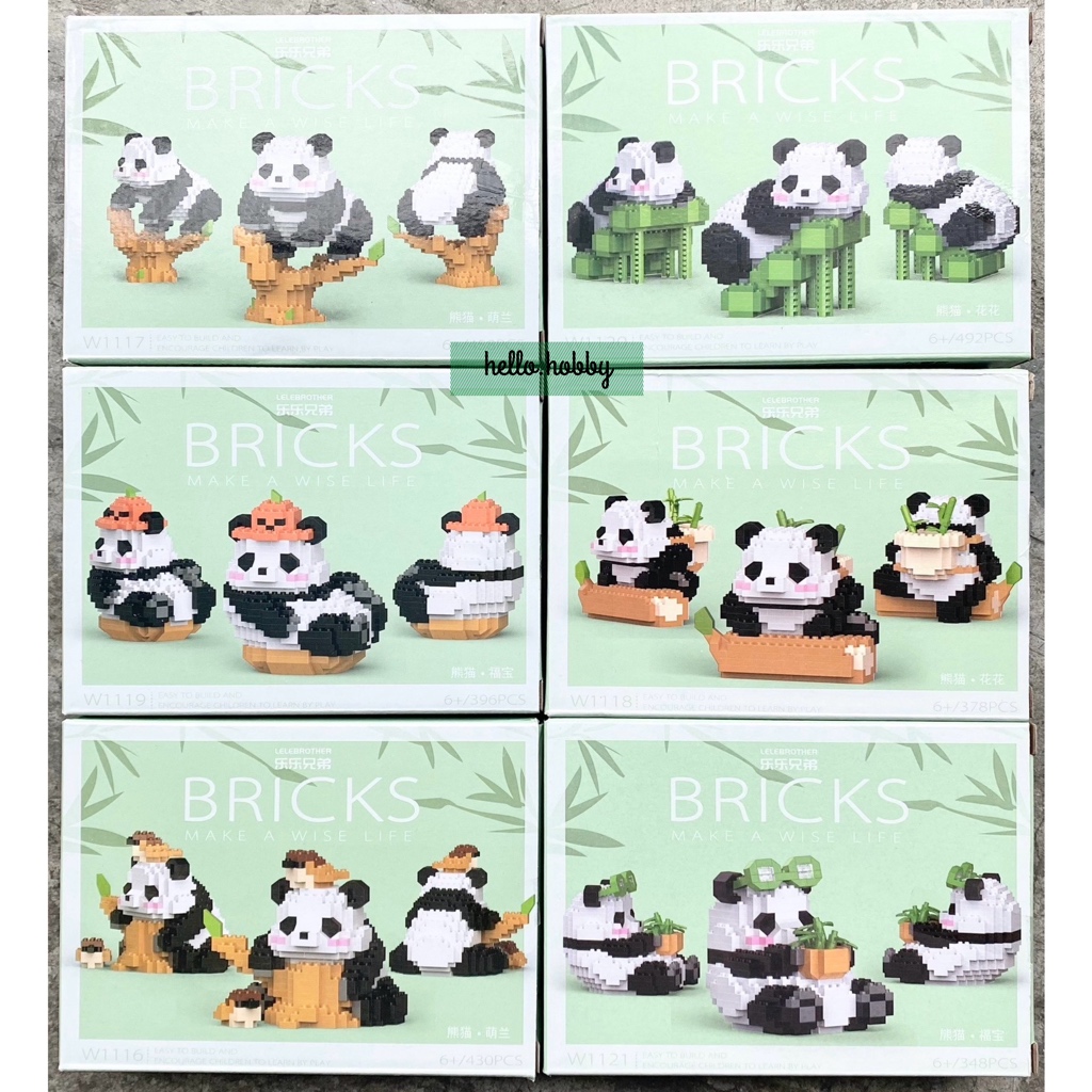 ตัวต่อนาโน Size L - Lele Brothers W 1116 - 1121 Panda Diary