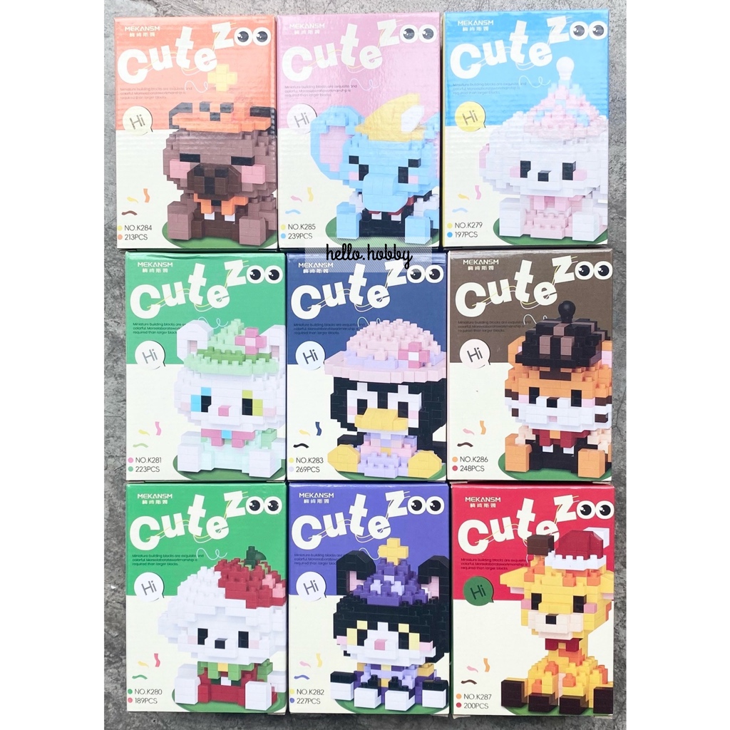 ตัวต่อนาโน Size M - Mekansm K279-287 Happy Animal Cute Zoo