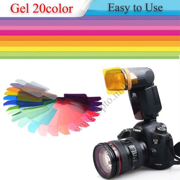 Gel Flash 20 Color for Speedlite Canon Nikon Sony Olympus Fuji เจลสีสำหรับแฟลช