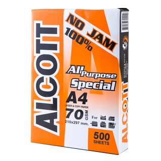 กระดาษถ่ายเอกสาร A4 70 แกรม สีส้ม (แพ็ค5รีม) แอลคอท