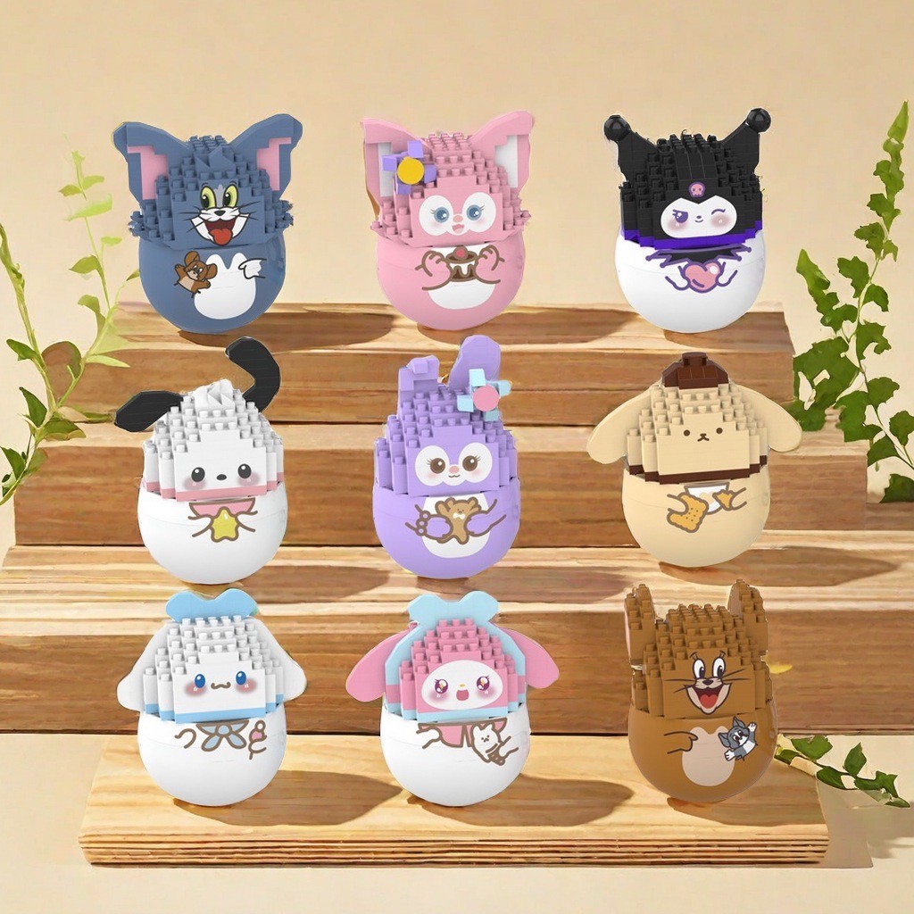 ตัวต่อนาโนตุ๊กตาล้มลุก Size M - Gejia 6091-6092 - Swing Ball Sanrio Tom & Jerry