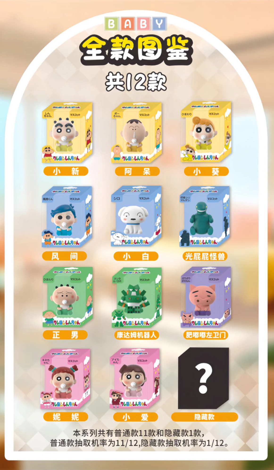 ร้าน🇹🇭 พร้อมส่ง✨ โมเดลสวมนิ้ว ได้ 1ตัว Mini Bean - Crayon Shinchan - Baby Series Jandoon