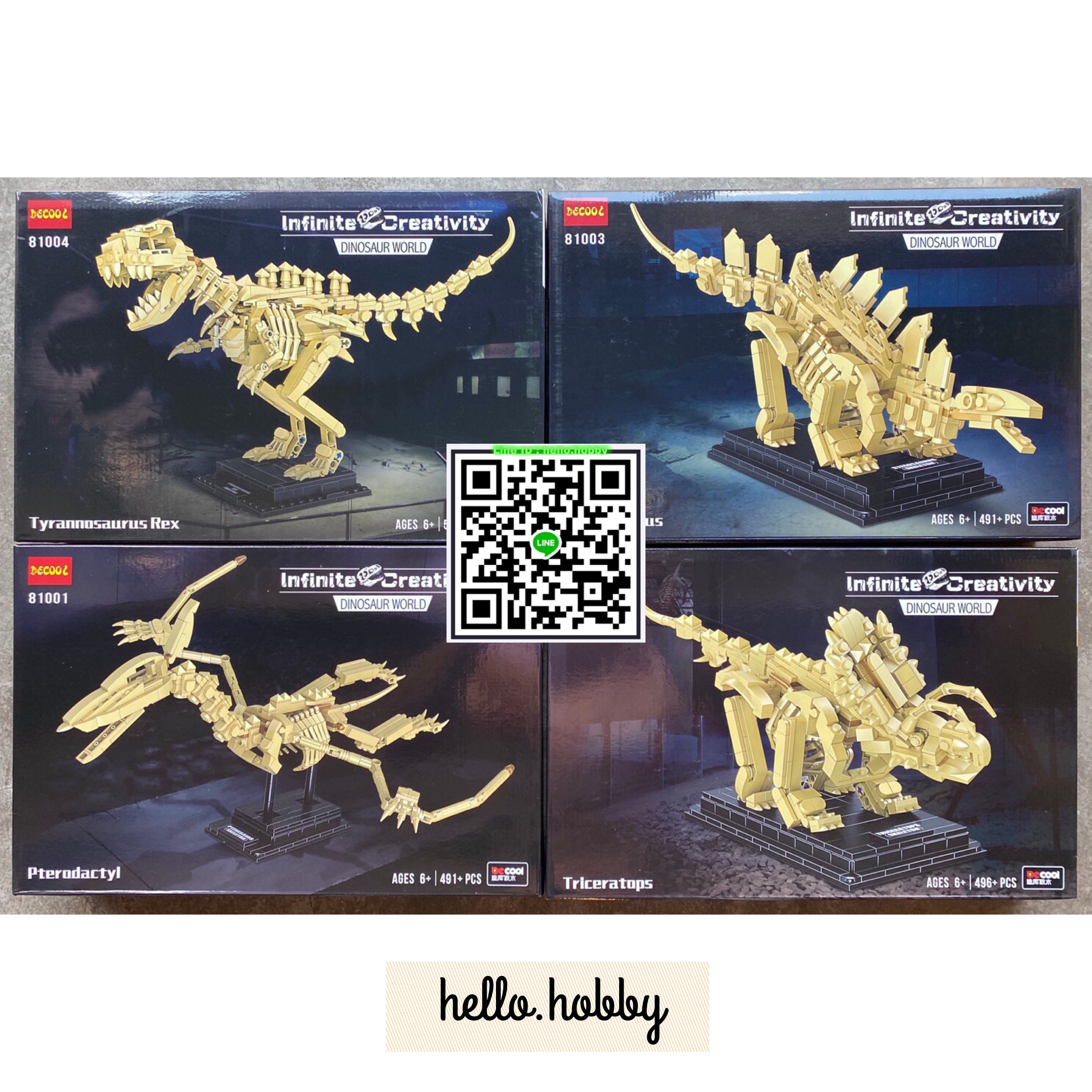 Decool 81001-81004 Jurassic World Skeleton