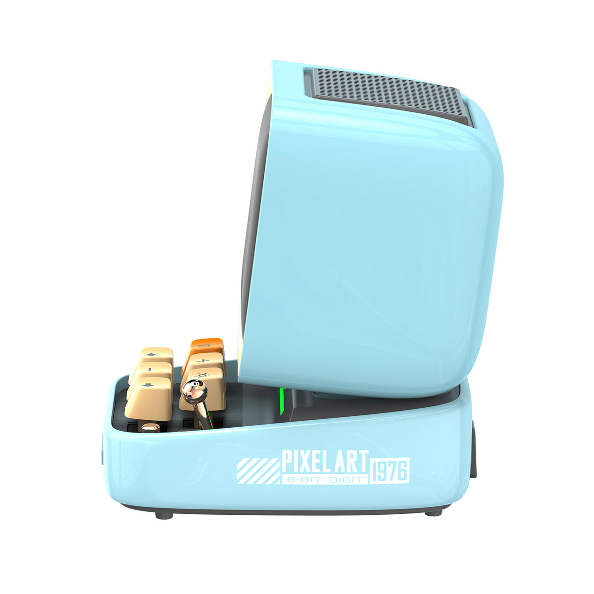 Divoom Ditoo Pro ลำโพง Bluetooth Pixel Art Mechanical Button สีฟ้า Blue