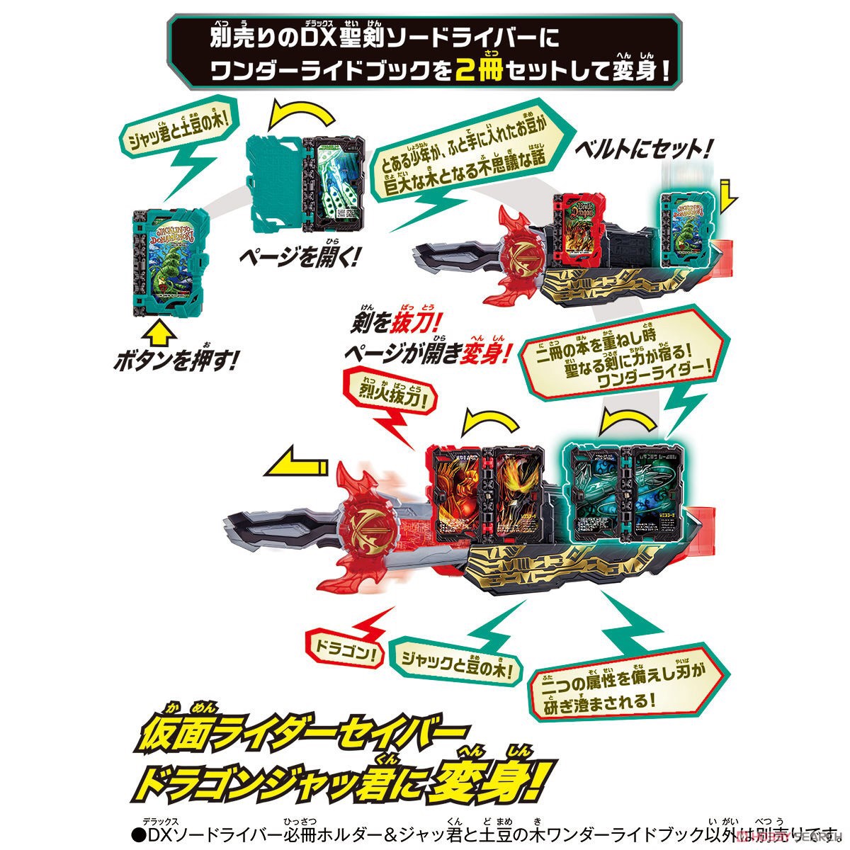 Masked Rider Saber - DX Swordriver Hissatsu Holder & Jackun to Domamenoki Wonder Ride Book by Bandai