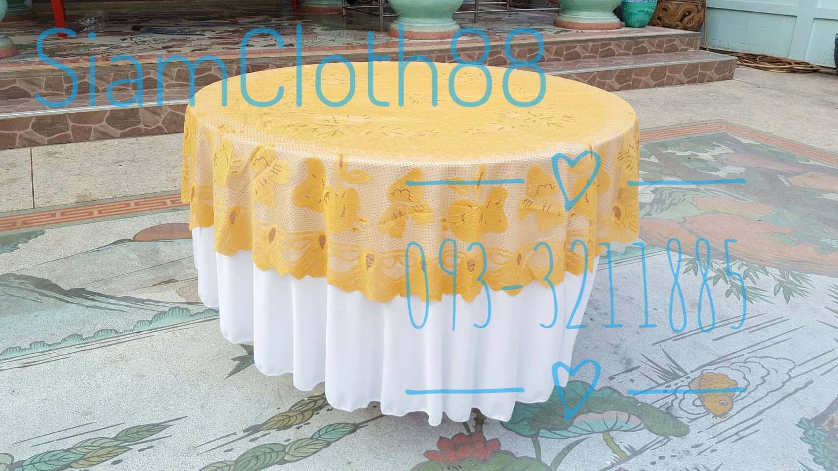ผ้าคลุมโต๊ะกลมขนาดผ้า 220 เซนติเมตร