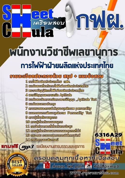 แนวข้อสอบพนักงานวิชาชีพเลขานุการ การไฟฟ้าฝ่ายผลิตแห่งประเทศไทย (กฟผ)