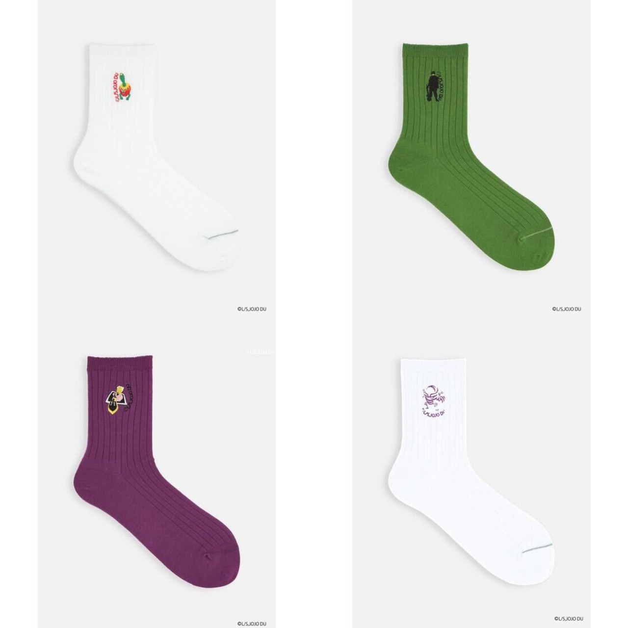 PRE-ORDER : "JoJo's Bizarre Adventure: Diamond is Unbreakable" Sock Shop Collaboration Embroidered Socks