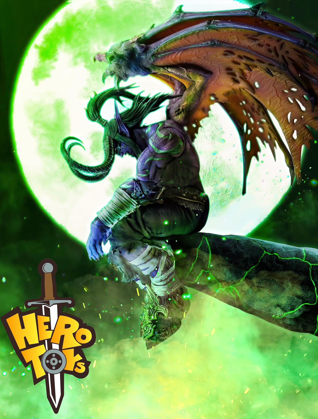 Pre-order : World of Warcraft 1/10 Demon Hunter Illidan Stormrage Action Figure by Hero Toys