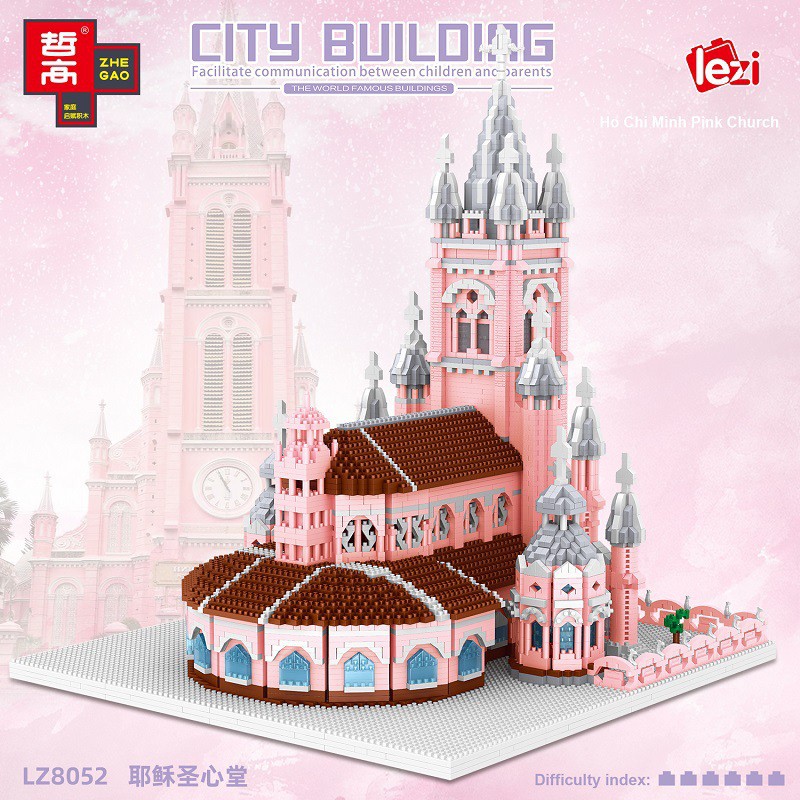 Zhe gao LZ 8052 Ho Chi Minh Pink Church 7017pcs