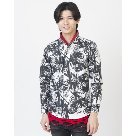 PRE-ORDER : Bakuage Sentai Boonboomger x h.NAOTO Bun Red/Taiya Hando All-over Pattern Shirt