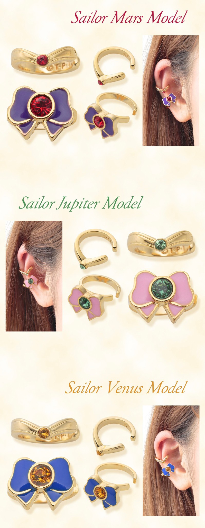 PRE-ORDER : Pretty Guardian Sailor Moon Sailor Ear Cuff Set Vol.1
