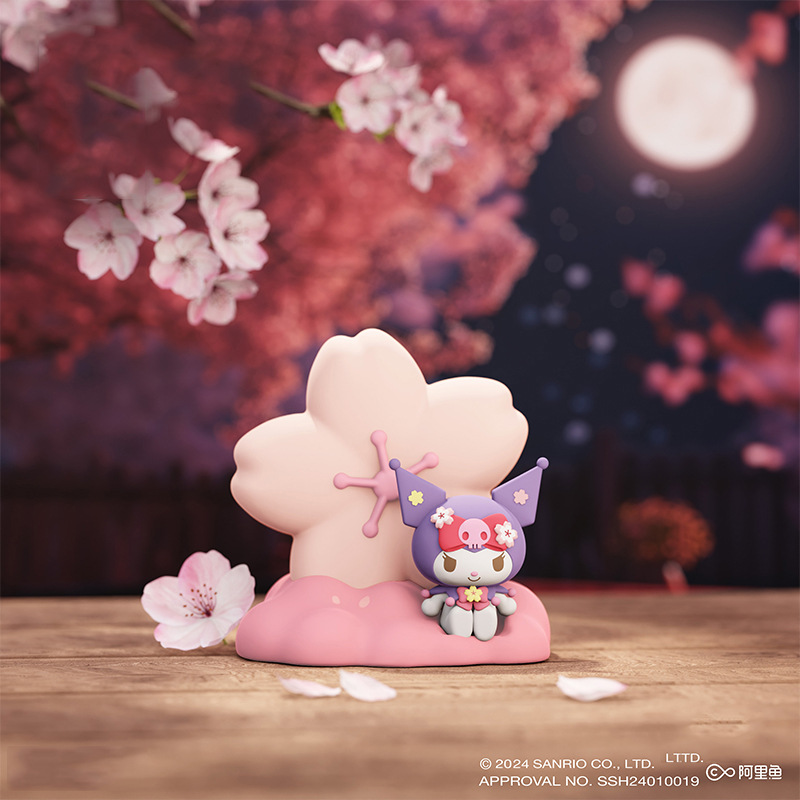 โคมไฟ ลิขสิทธิ์แท้ Sanrio - Cherry Blossom Season Series - Kuromi & Cinnamoroll Sakura Night Light LED Lamp by Langbowang