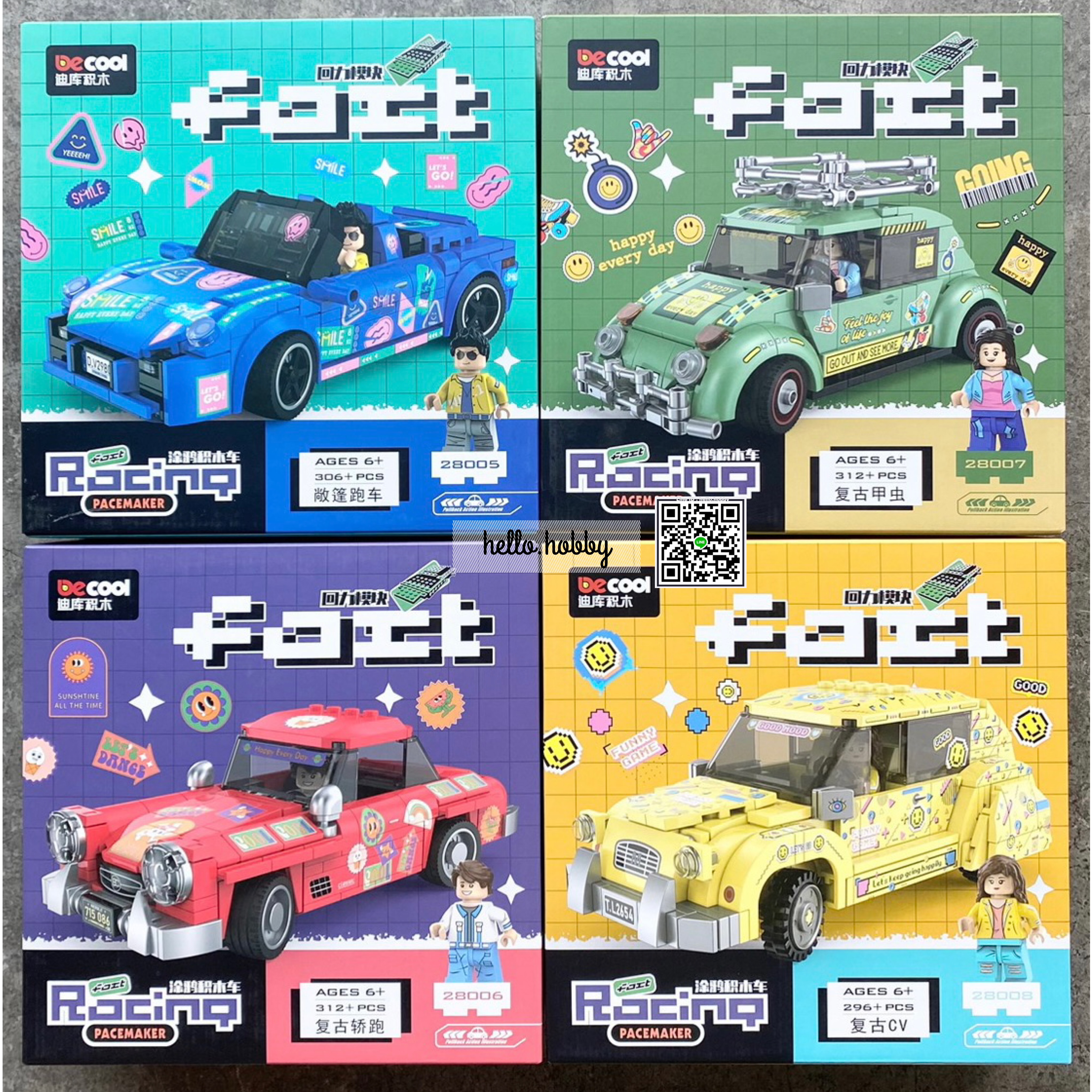 Decool 28005 - 28008 Ford Racing Pacemaker Graffiti Car