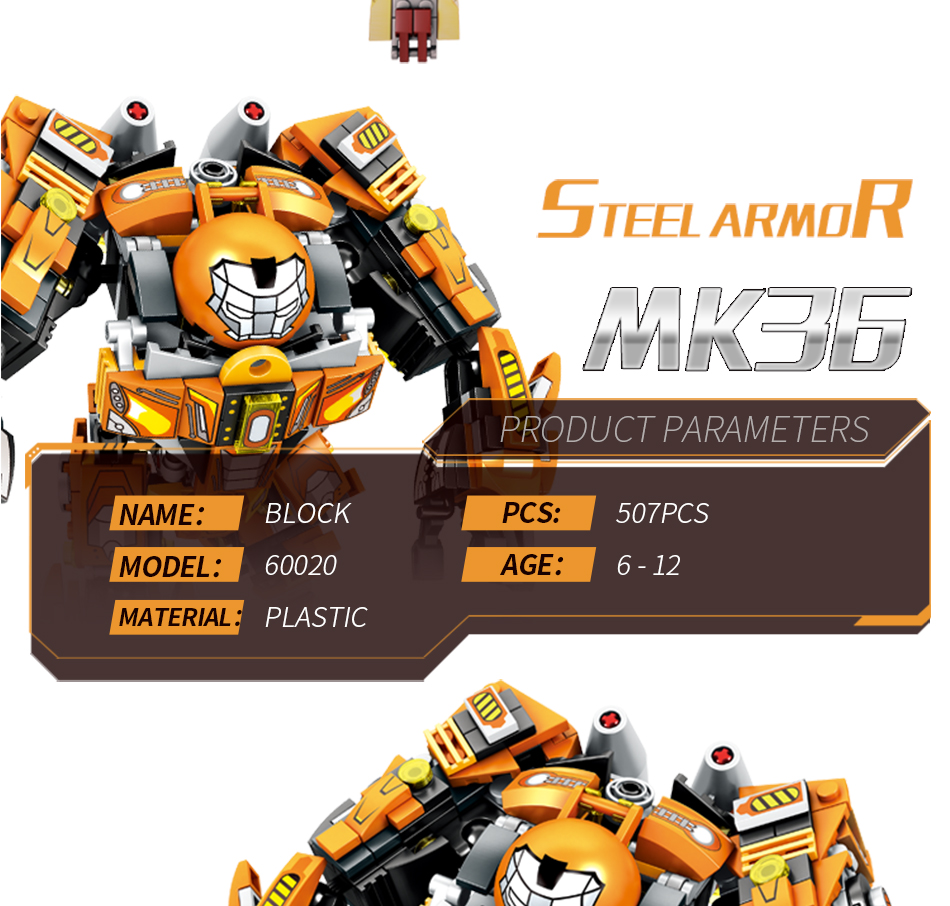 Sembo 60020 MK36 Iron Man Hulkbuster Mech 507pcs