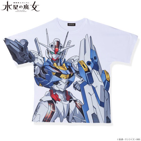 PRE-ORDER : Mobile Suit Gundam The Witch from Mercury Full Panel T-shirt Gundam Aerial