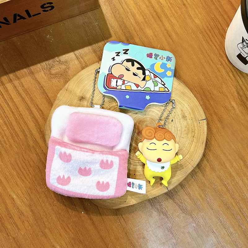 พวงกุญแจ ชินจัง ลิขสิทธิ์แท้ Crayon Shinchan Sleep Quilt Plush Pendant keychain by Shanghai Futabasha