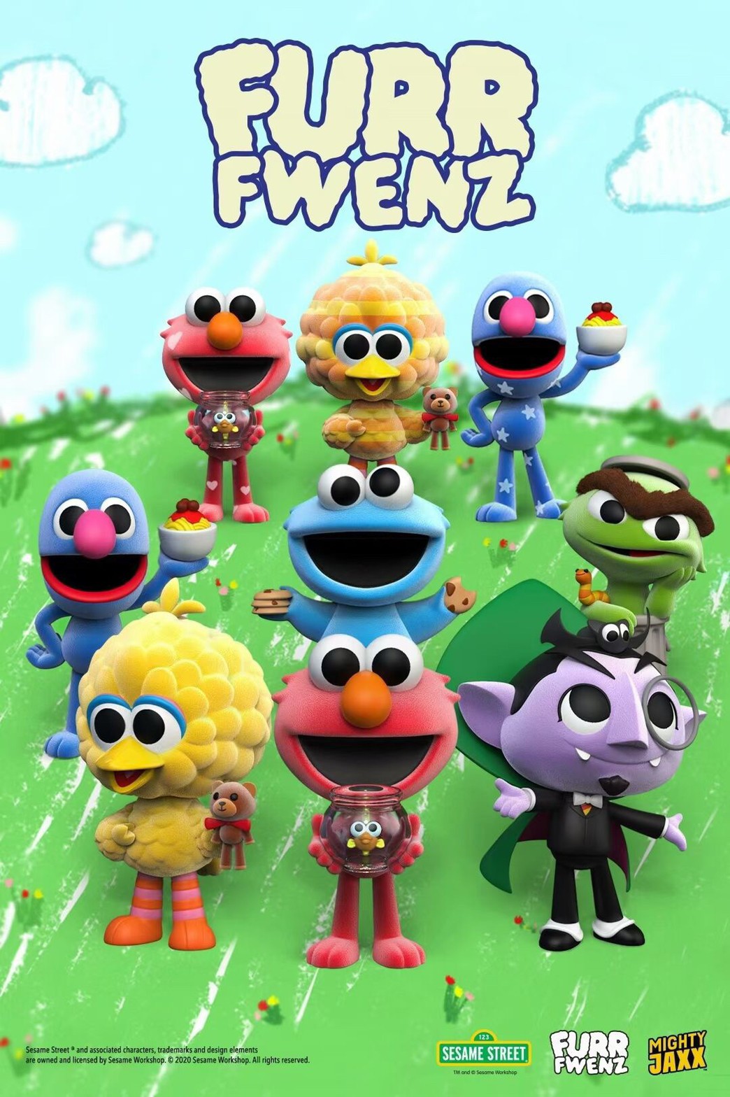 Fur Fwenz : Sesame Street Series Blind Box by Mighty Jaxx (Set of 6+3 secrets)