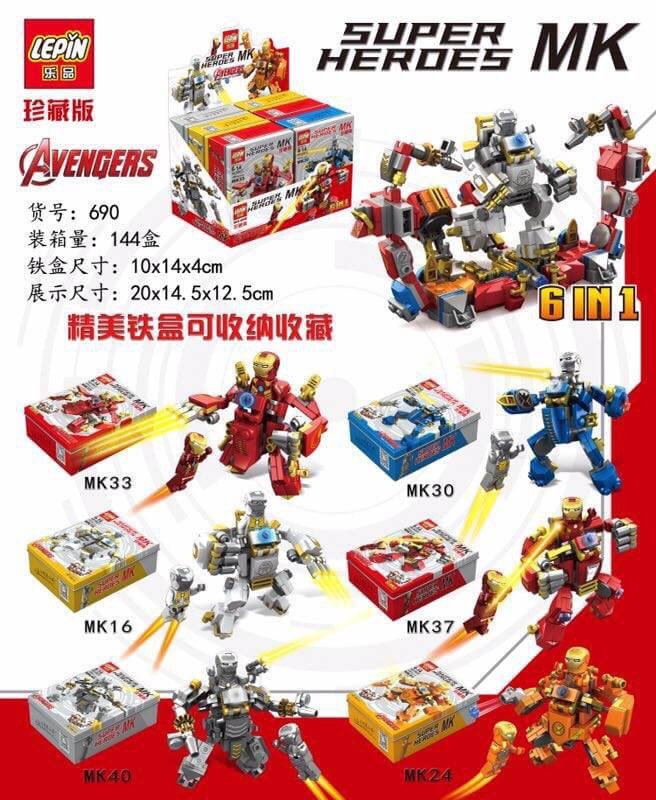 Lepin 690 1-6 Super Heroes Iron Man