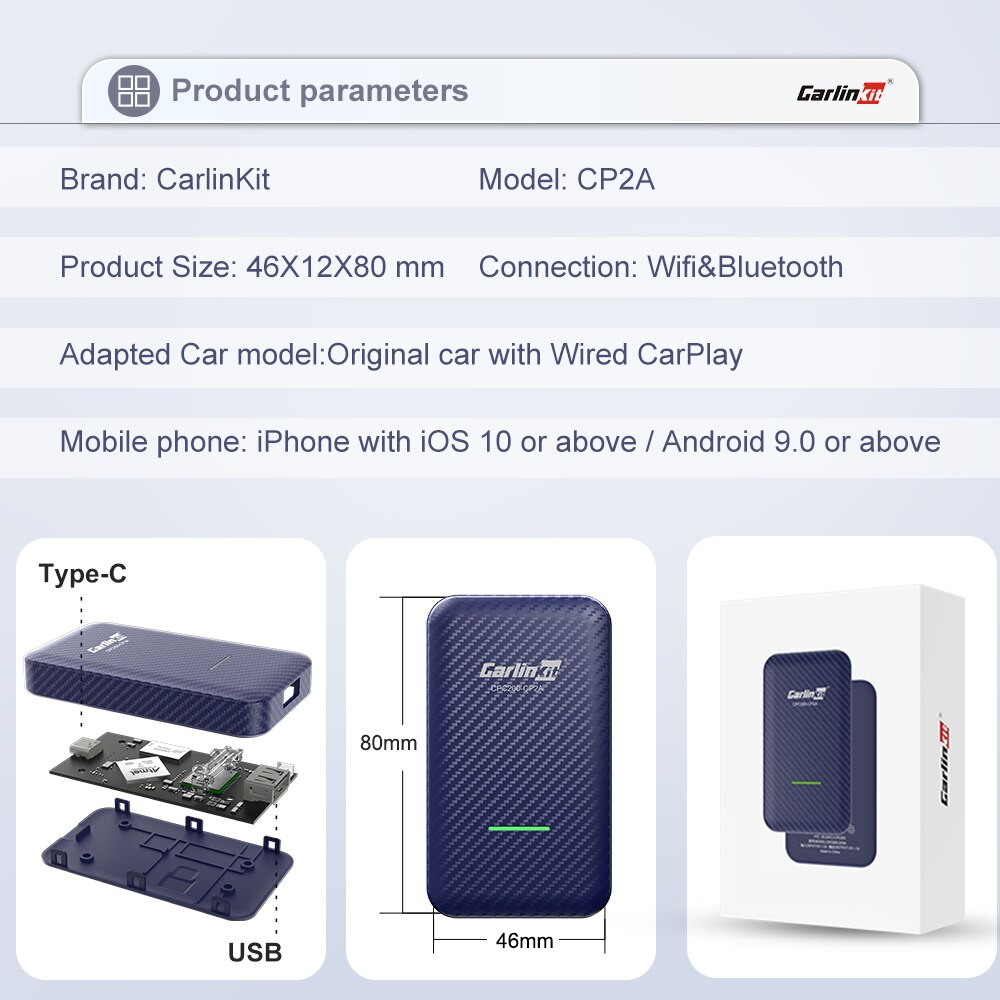 CarLinkit4.0 wireless Apple carplay Android Auto dongle สำรับวิทยุเดิมติดรถจากโรงงานที่มี carplayแบบเสียบสายอยู่แล้ว ทำให้เป็นไร้สาย