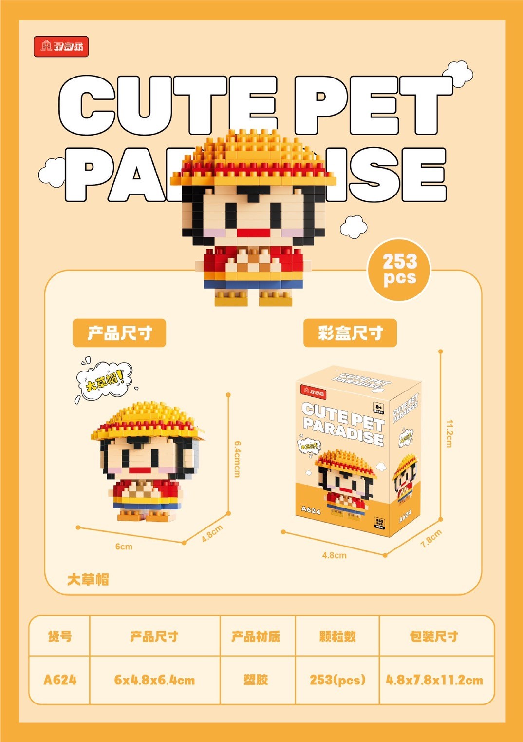 ตัวต่อนาโน Size M -Super Hit ❤️ Cute Cartoon Block รวมตัวต่อคลาสิคฮิตตลอดกาล Sanrio Tom Jerry Mario One Piece