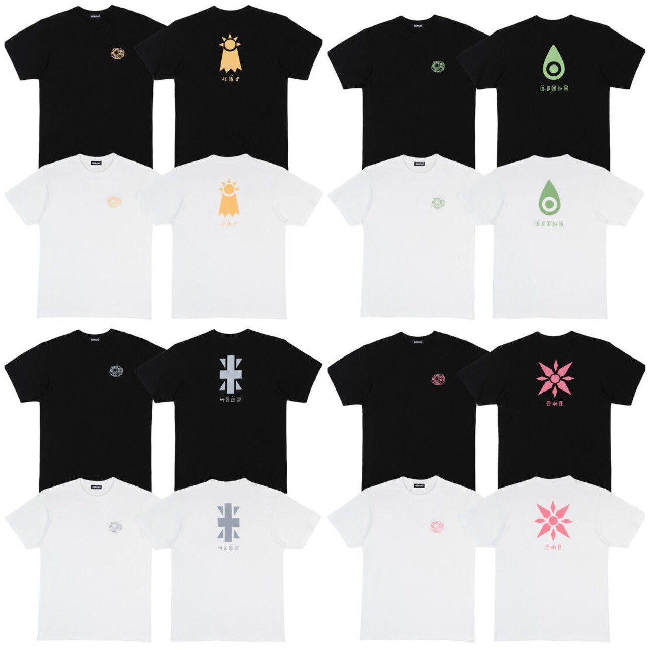 PRE-ORDER : Digimon Adventure Crest Motif T-Shirt (8 designs, 2 colors)