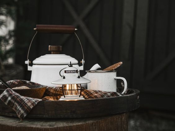 Barebones Edison Mini Lantern Vintage White