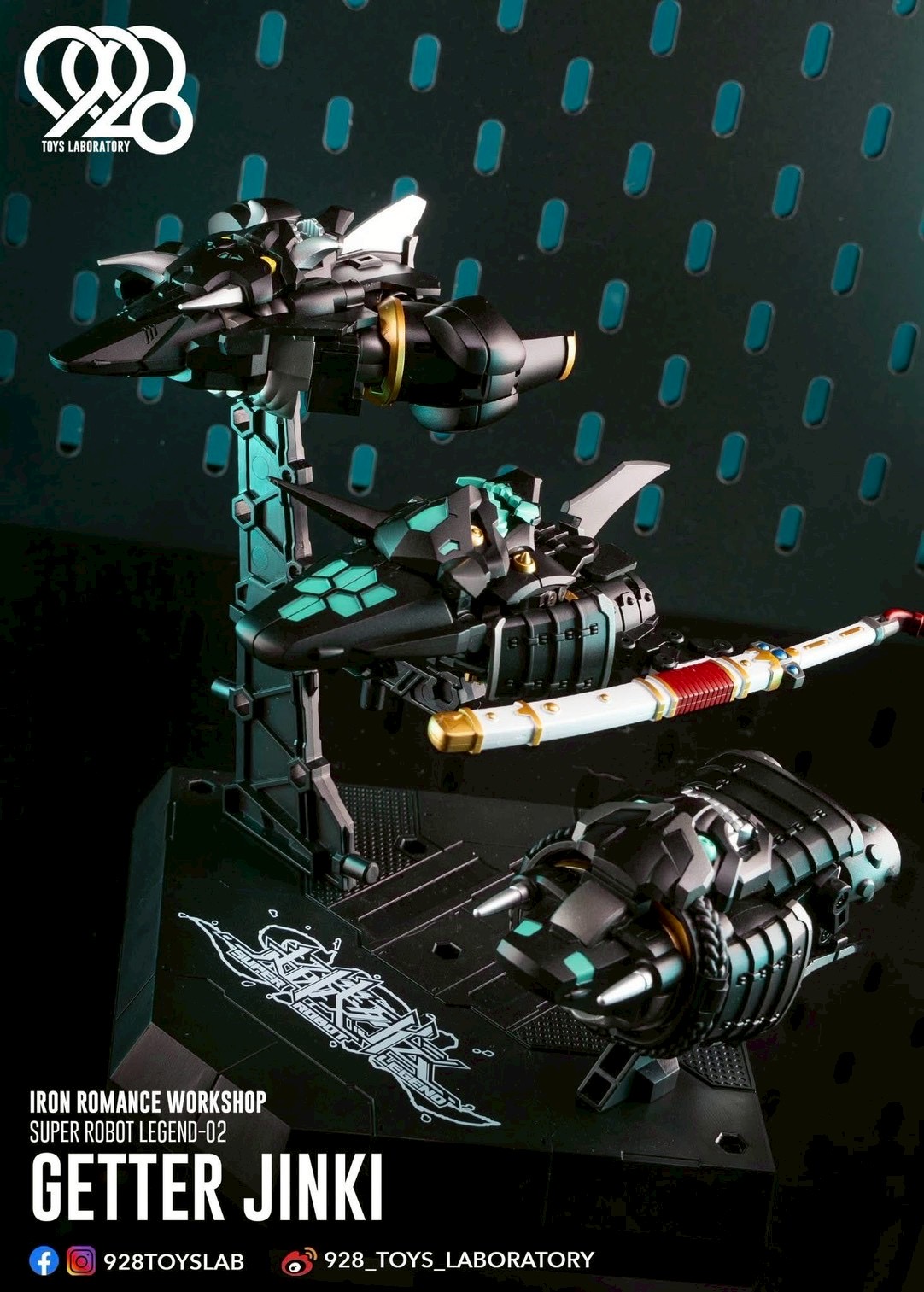 Super Robot Legend - Black Getter JINKI Deformable Movable Figure by Dragon Horse x Iron Romance Workshop