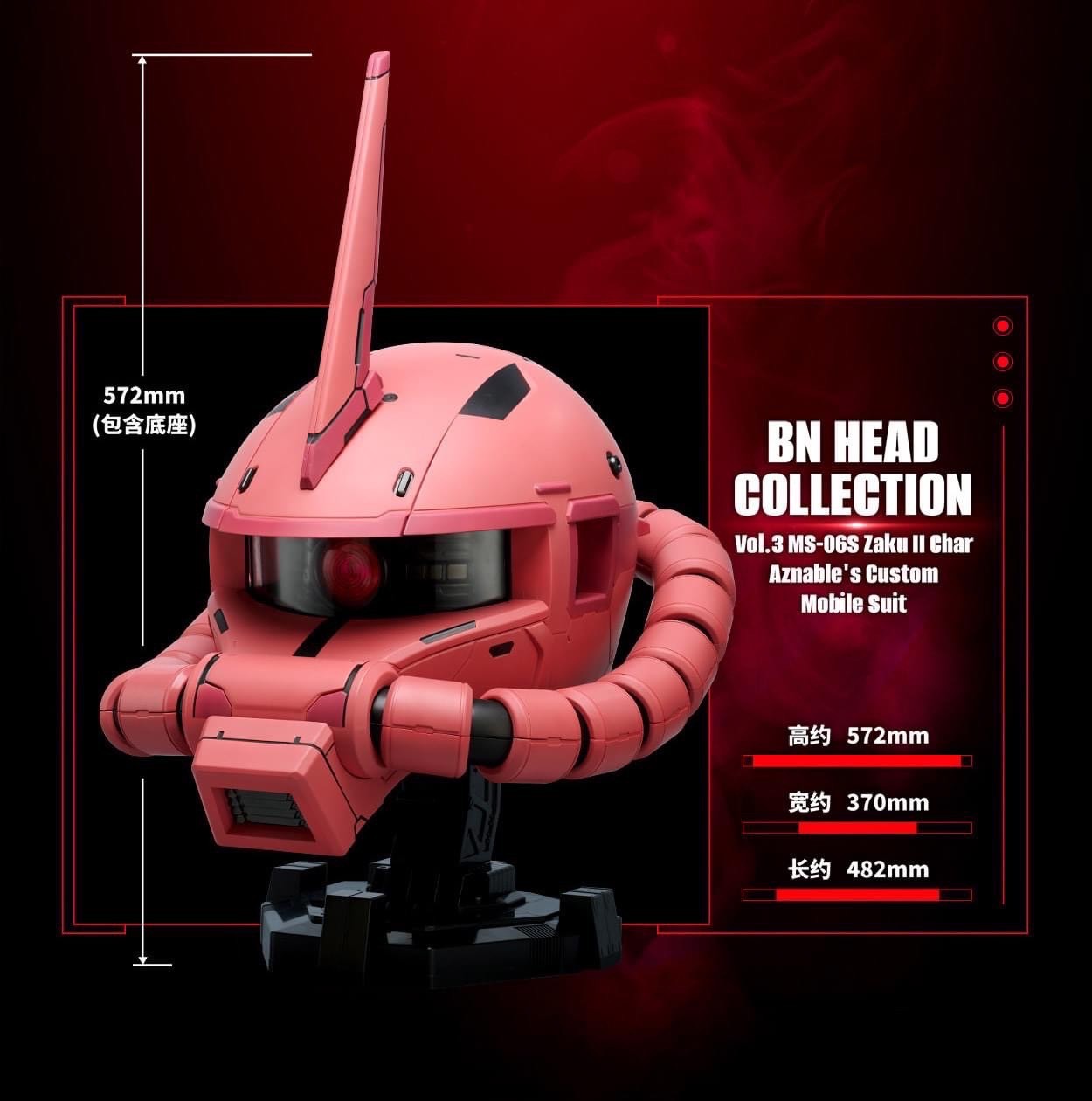 Gundam - BN Head Collection - Mobile Suit Gundam Vol.3 MS-06S Char's Zaku II by Bandai (มีกล่องน้ำตาล)